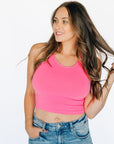 Cropped Racerback - Barbie Pink