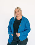 Oversized Knit Cardigan - Royal Blue