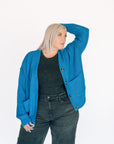 Oversized Knit Cardigan - Royal Blue