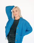 Oversized Knit Cardigan - Royal Blue