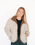 Bougie Reversible Sherpa Puff Bomber Jacket