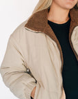 Bougie Reversible Sherpa Puff Bomber Jacket