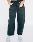 High Rise Barrel Jean - Black