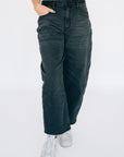 High Rise Barrel Jean - Black