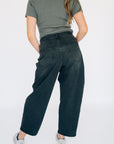 High Rise Barrel Jean - Black