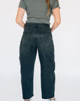 High Rise Barrel Jean - Black