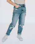 High Rise Distressed Mom Jean *RESTOCKED*