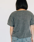 Perfect Washed Raw Hem Tee - Gray