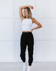 Cropped Ribbed High Neck - White