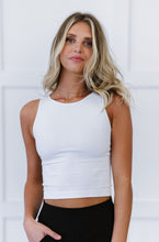 Load image into Gallery viewer, Cropped Ribbed High Neck - White
